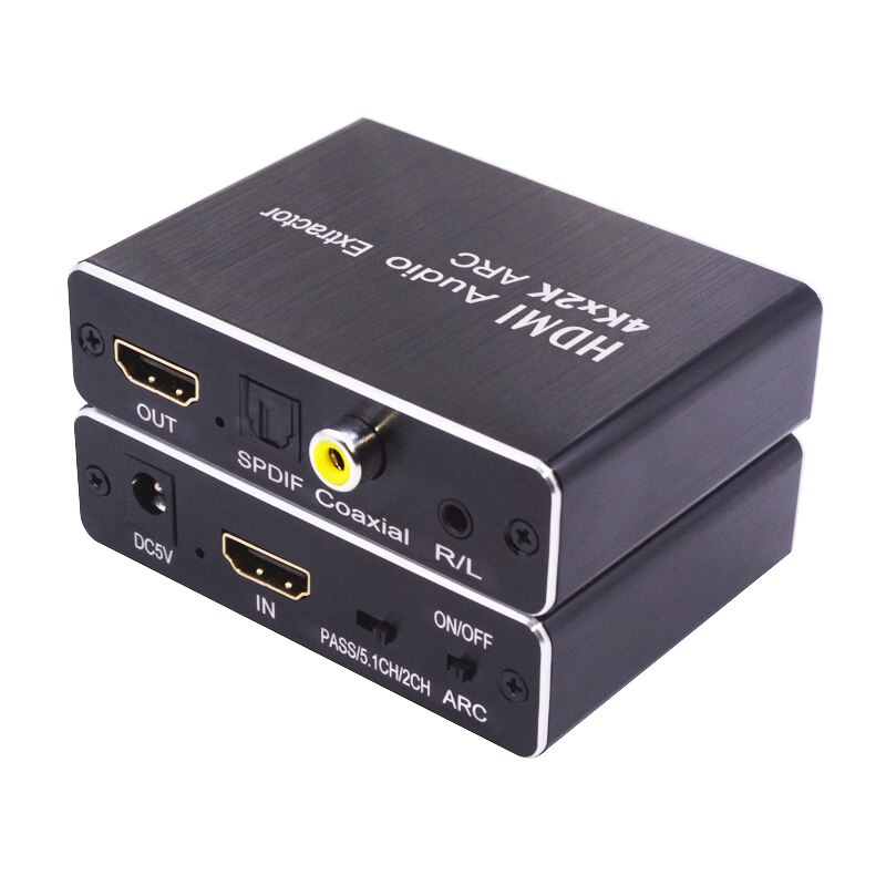 4Kx2K HDMI-compatib To Audio Extractor Support ARC/3D + Optical TOSLINK SPDIF 5.1 ARC Audio Extractor Splitter Converter Adapter