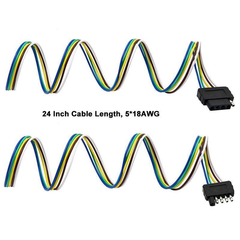 TIROL 5 Stift Stecker Flache Anhänger Kabelbaum Verlängerung Stecker Adapter Stecker und Steckdosen
