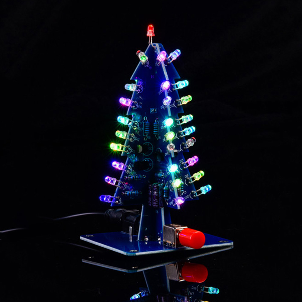 RGB LED blinkender Weihnachtsbaum DIY Bausätze Elektronik Lözehn Bunte 3D Weihnachtsbaum DIY Bausätze zum Lözehn Üben Lernen