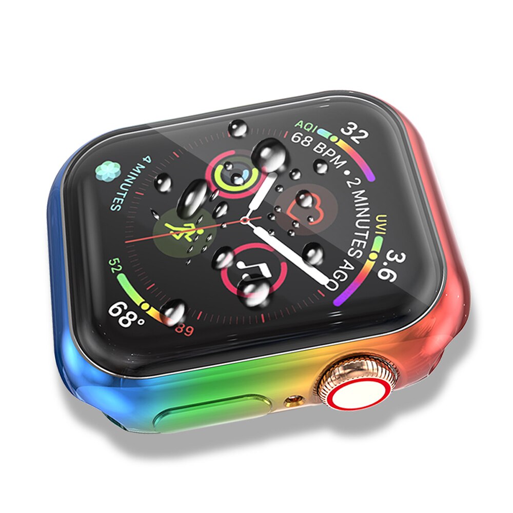 360- ai klokkedeksel til apple watch-deksel 3 2 1 42mm 38mm mykt fargerikt tpu-skall + skjermbeskytter for iwatch 5 4 44mm 40mm