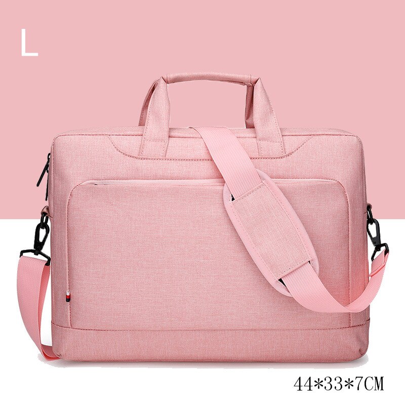 Effen Kleur Draagbare Laptop Schoudertas Document Opslag Aktetas Handtassen Huishouden Kantoor Reizen Levert Gereedschap Accessoires: L Pink