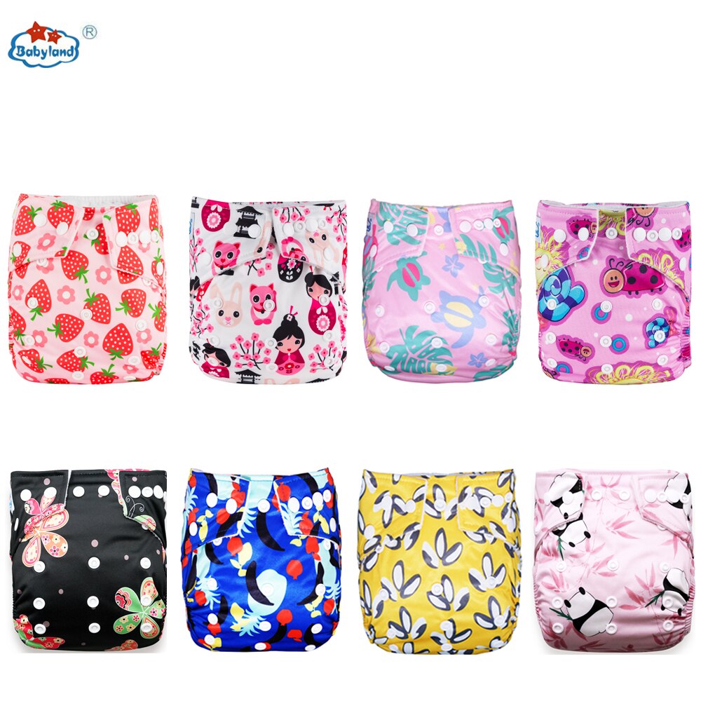 Babyland Umweltfreundliche Baby Tuch Windeln 8 teile/los Baby Windel Drucke Mehrweg Tasche Windel Für Baby 0-2 jahre/3-15KG: Girl G 8pcs