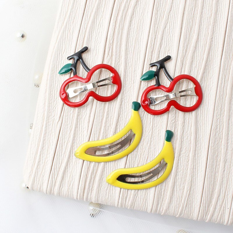 Lindo bebé niñas 3 piezas juegos distribución aleatoria de tres Barrette lindo dulce plástico forma de fruta Headwear Barrettes