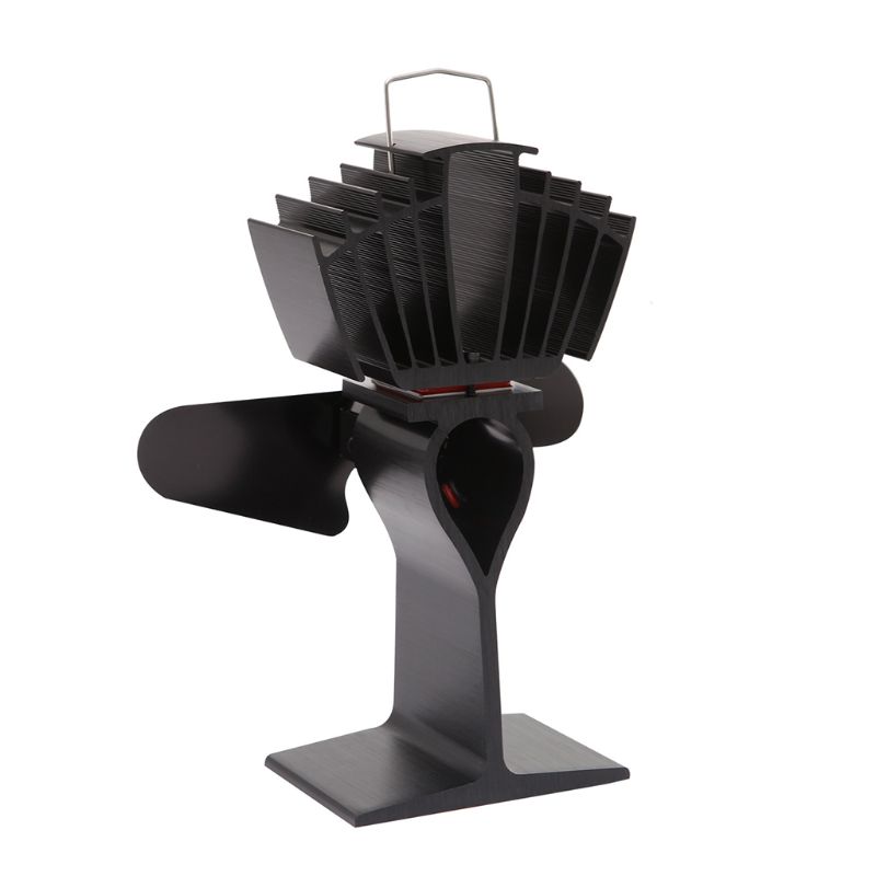 Ventilateur de cheminée auto-alimenté, 2 lames, , efficace pour la chaleur de grande pièce, brûleur de bûches à bois