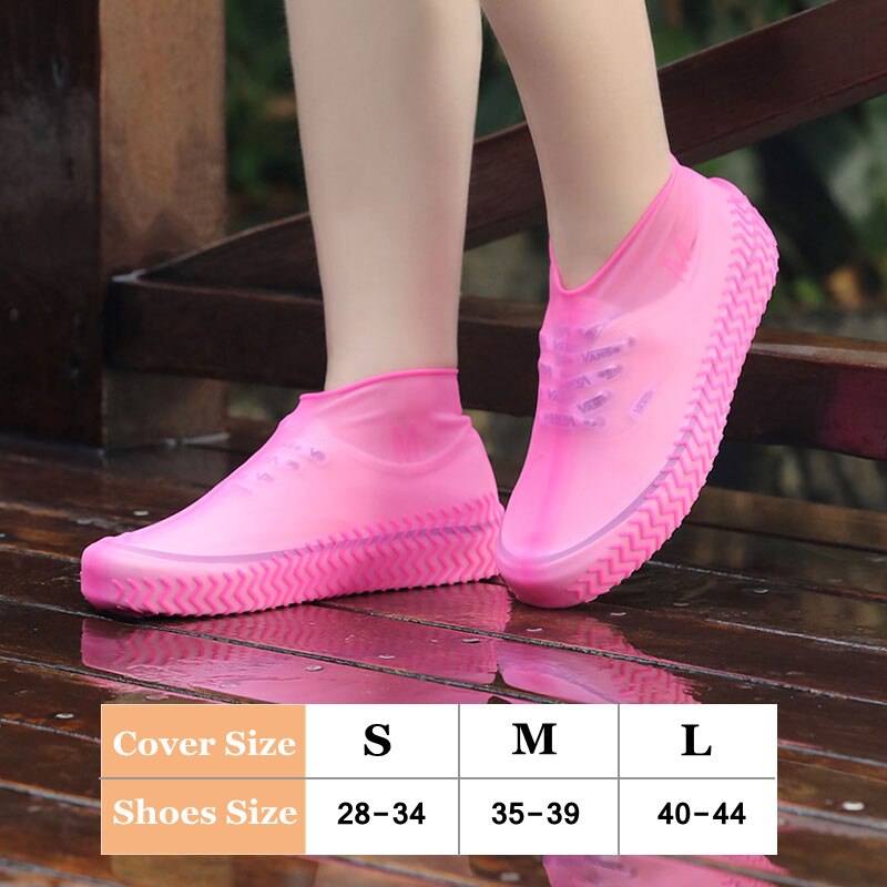 Copriscarpe impermeabili in Silicone copriscarpe antipioggia riutilizzabili protezioni per scarpe Unisex protezioni antiscivolo per stivali da pioggia per la giornata di pioggia: Rose red / S