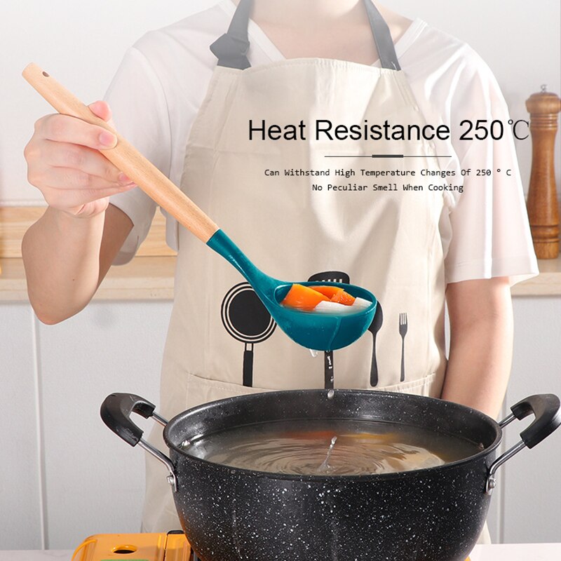 Silicone Kitchenware Cooking Utensils Set Non-stick Cookware Spatula Shovel Egg Beaters Wooden Handle Kitchen Cooking Tool Set
