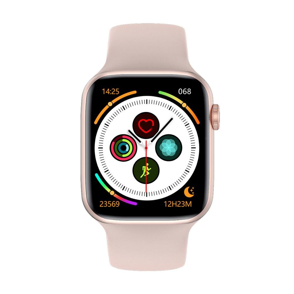 Iwo w26 relógio inteligente 44mm 1.75 polegada toque completo scree iwo w26 relógio inteligente para homem mulher iwo 12 pro ip68 smartwatch para ios android: Rosa