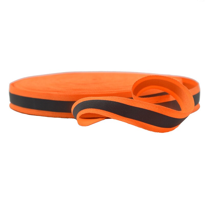 1 meter Reflecterende Singels Lint Weven Piping Kranen Stof Tape Waarschuwing met heldere reflecterende film 2*1cm Breed: Orange 1m