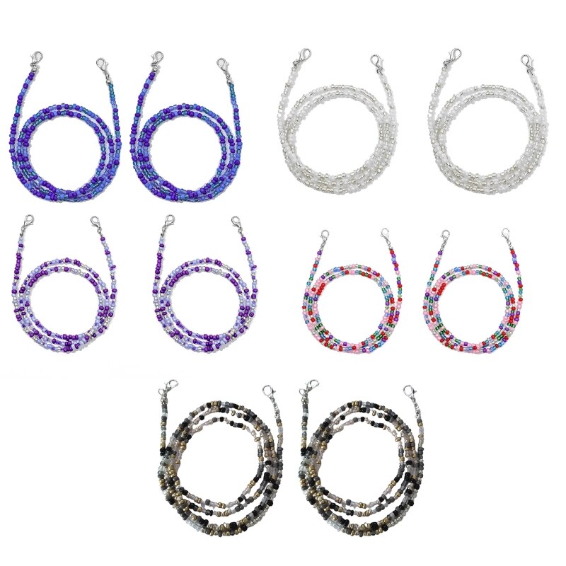 10 Stuks Gezichtsmasker Houder Lanyard Lenzenvloeistof Anti-Verloren Ketting Kleurrijke Kralen Ketting Riem Met Clips Rond Neksteun oren: B