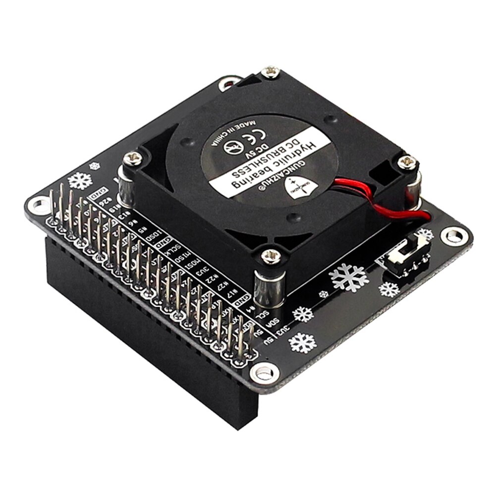 DC 5V LED Cooling Fan Module With Switch Heat Dissipation Mini GPIO Expansion Board For 4 Model B