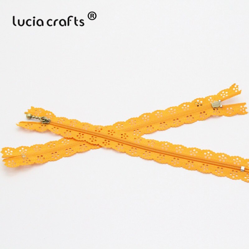 Lucia Ambachten 20 Cm Nylon Coil Mooie Kant Ritsen Voor Diy Bag Tailor Riool Craft Retail J0301: C5 Orange 6pcs