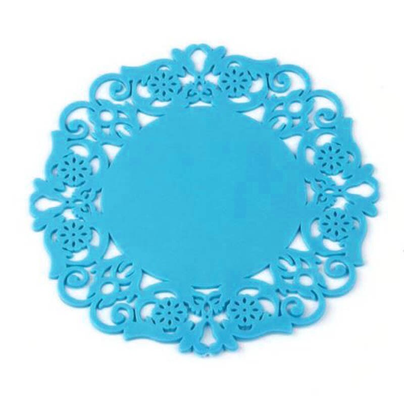 Hollow Lace Flower Round Silicone Coaster Heat Resistant Table Cups Pads FP8