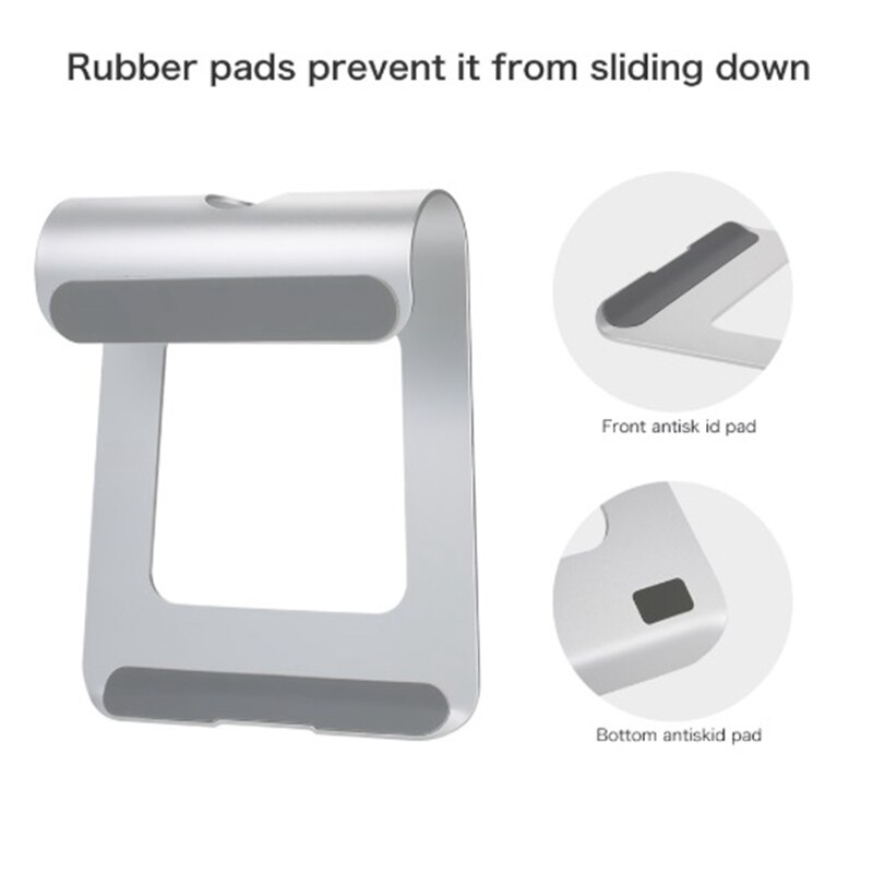 Aluminiums datamaskinholder bærbar stativ skrivebordsbrakett kjøler kjølepute for ipad/iphone/notebook/nettbrett/pc/smarttelefon