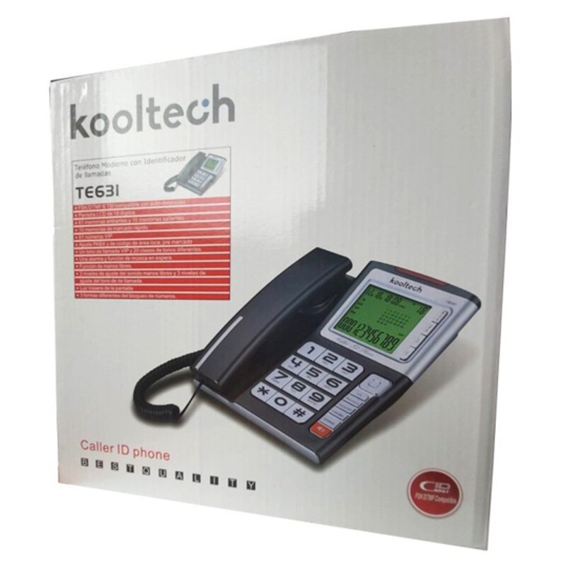 Kooltech Telefono Sobremesa Con Identificación De Llamadas Dispositivo Manos Libres Con Sonido Claro Para Casa Oficina Hotel