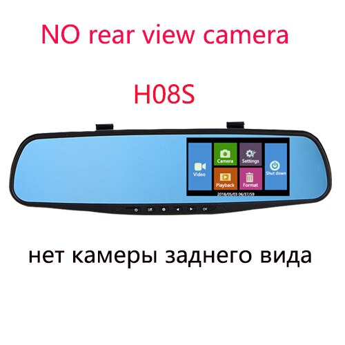 Jiluxing Dash Cam 4.3 ''1080P Auto Dvr Spiegel Dual Lens Video Recorder Parking Monitor Auto Camera Achteruitrijcamera spiegel Auto Registrar: H08S one camera / With 32G Card