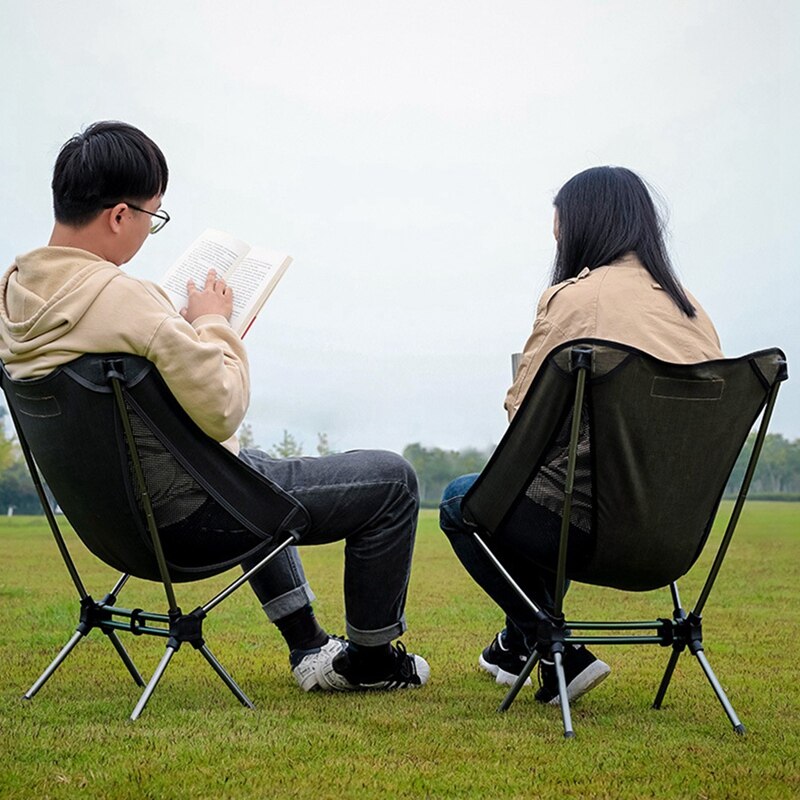 Kamperen Dubbele Buis Aluminium Maan Stoel Draagbare Rugleuning Camping Stoel Strand Leisure Lounge Stoel Outdoor Vissen Stoel