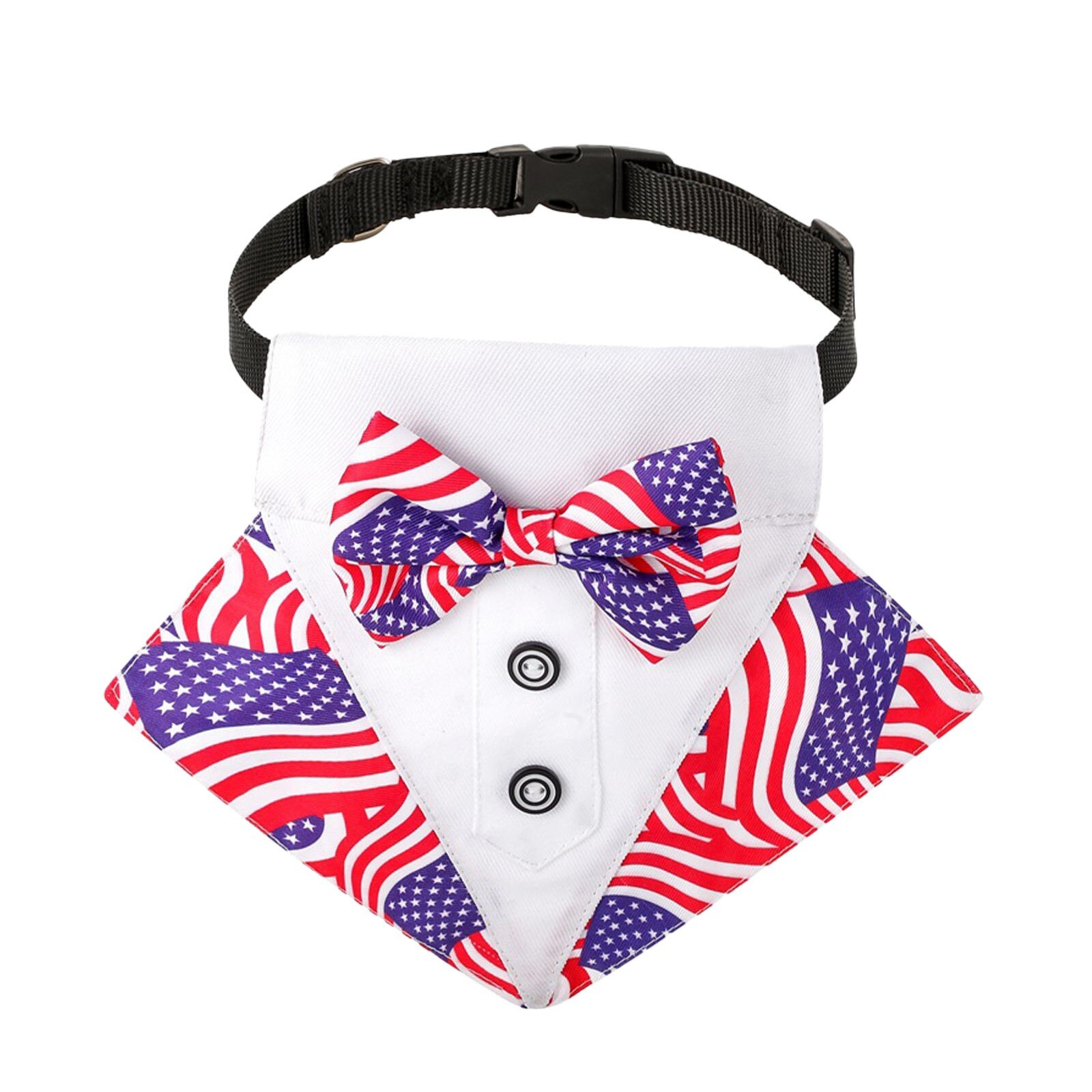 Honden-bandana Pet Driehoeken Slabbetjes Sjaals Omkeerbare Verstelbare Kraag Gentleman Strikje Pak Halsdoek Bruiloft Hoofddoek: D / L