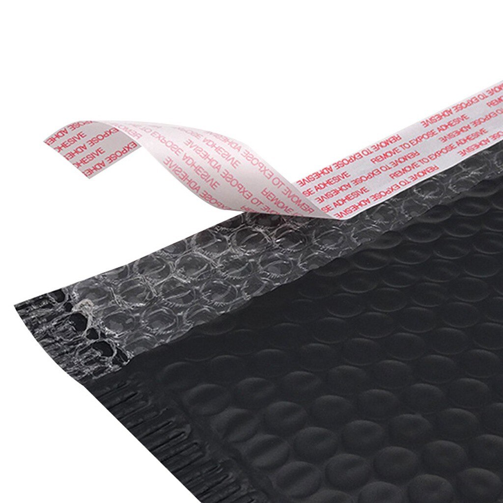 50 szt. Czarna koperta bąbelkowa koperta bąbelkowa s wyściełane koperty na opakowanie na prezenty wyłożona poli poczta samoprzylepna torba 13x18cm