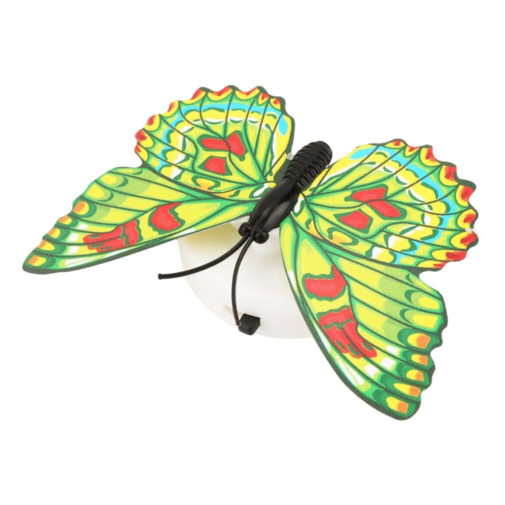 Colorful Changing Butterfly Led Night Light Lamp Home Room Wedding Party Desk Wall Decor With Suction Cup Children