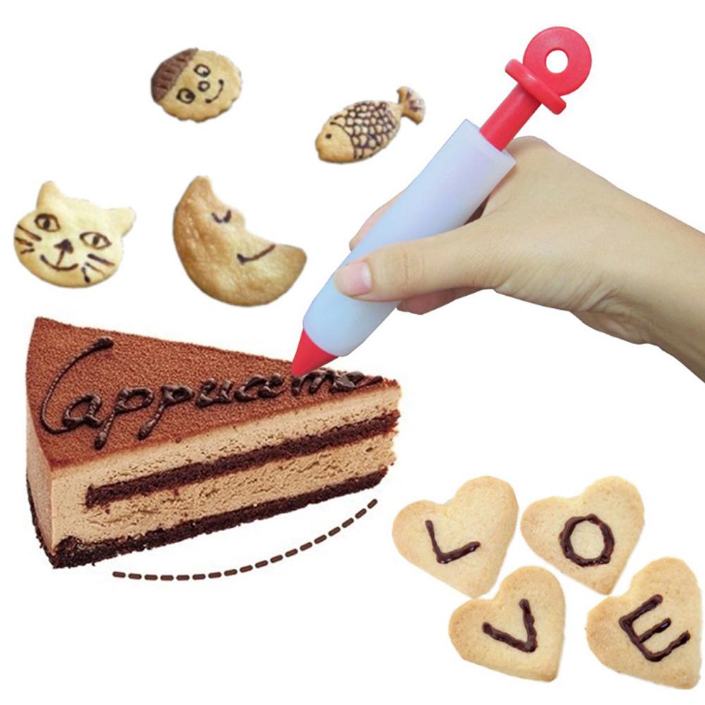 Silikon mat skrivpenna choklad dekorationsverktyg tårtform gräddbägare kaka glasyr piping bakverk munstycken kökstillbehör