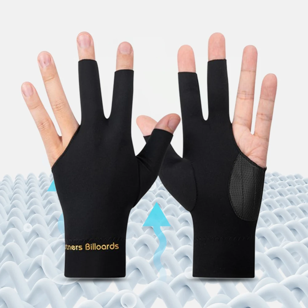 Guantes de billar abiertos de 3 dedos, antideslizantes, transpirables, accesorios deportivos para billar