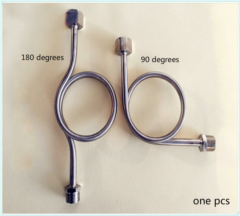 Tubo manómetro de 1/2 pulgadas, tubo amortiguador de acero inoxidable 304, Conector de manómetro de 90 y 180 grados, accesorio de tubería de codo