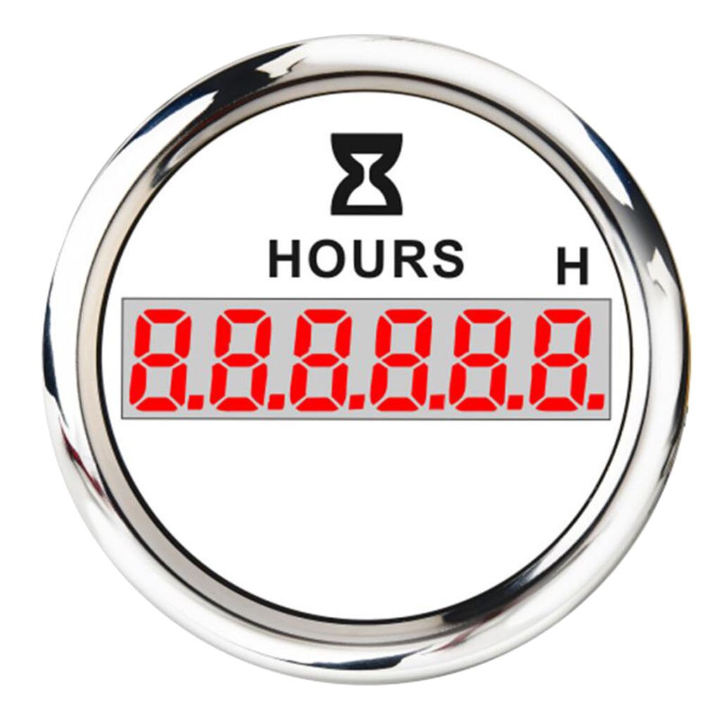 Digital Hour Meter Gauge 3 " Round 52mm Waterproof Hour Meter: Default Title