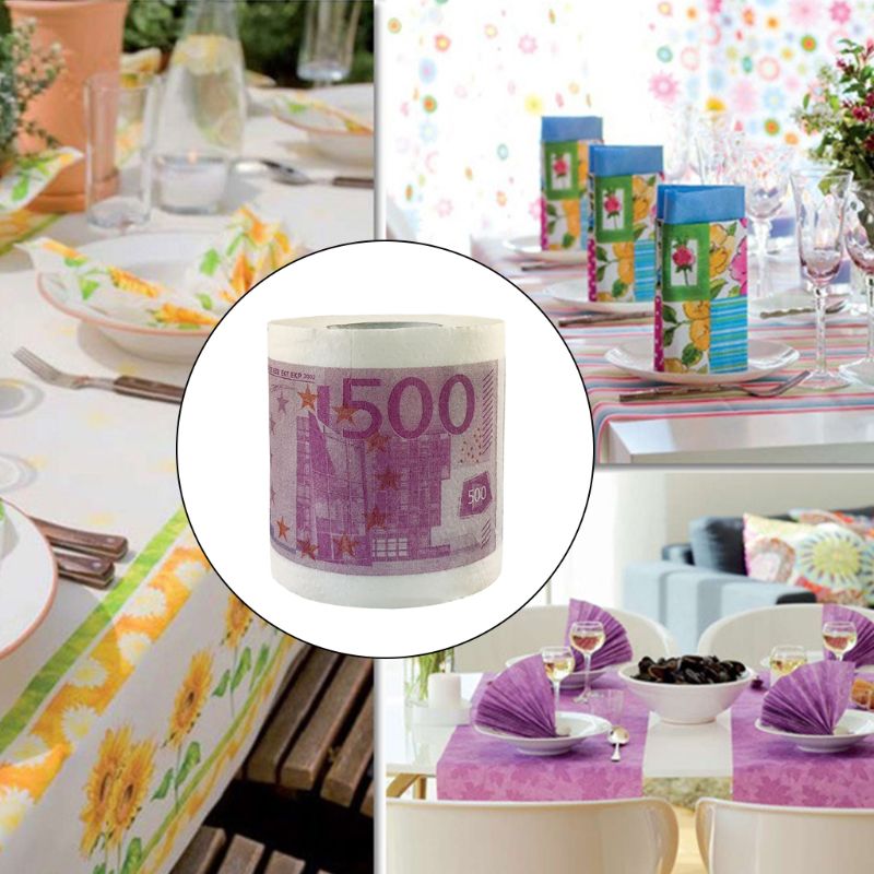 Printing Pattern Home Bath Toilet Roll Paper Wood Pulp 2 Layers Unscented Tissue