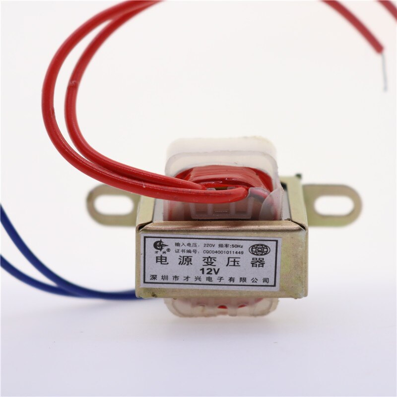 Mini transformador de 1 pieza, 1W, reductor de Ac220v a CA, Motor único de 12v CA, transformador de núcleo de cobre de 90mA