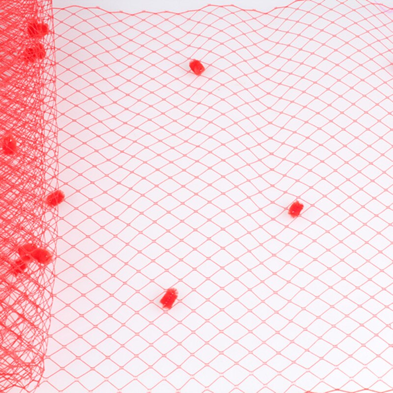 Velo de rejilla rojo de 5 yardas por lote con punto de 45CM de ancho, Red de velos rusos, velos de lunares para boda, accesorios para fascinator LDV020