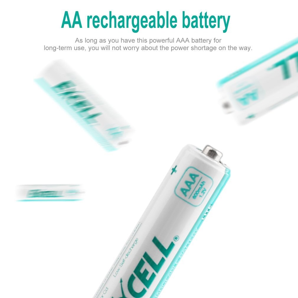 2Pcs Excell Aaa Oplaadbare Batterij 1.2V 2400Mah Aaa Ni-Mh Duurzaam Lage Zelfontlading Precharged Oplaadbare Batterijen