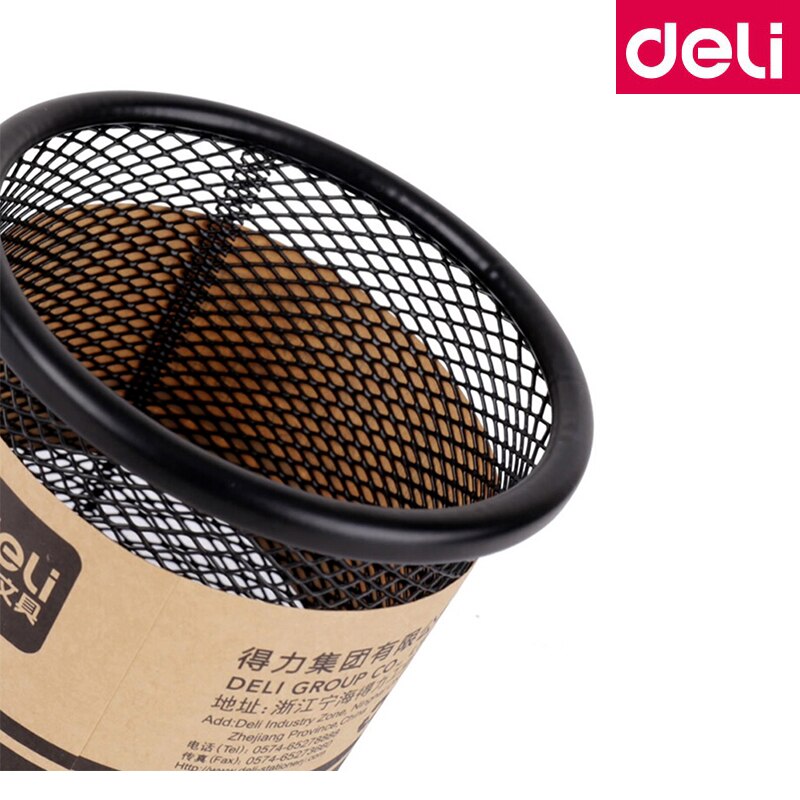 Deli 908 metal pencil stands mesh pen holder desktop stationery metal pen stand
