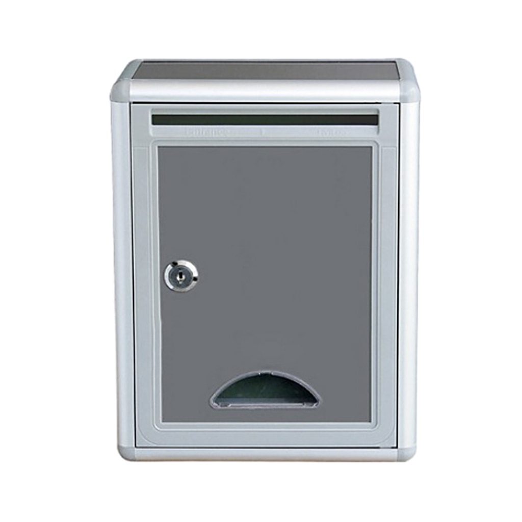Caja de letras con candado gris para montar en pared, para el hogar, balcón, jardín, gran buzón moderno, cajas de letras, paquetes de sugerencias, caja de caída