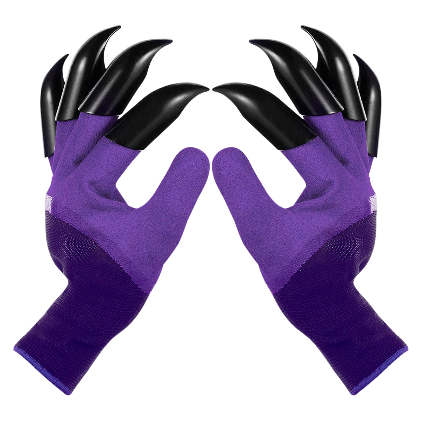 1 Pair Garden Gloves with Claws Breathable and Waterproof Gardener Working Gloves for Digging Planting Pruning Weeding Seeding: Purple