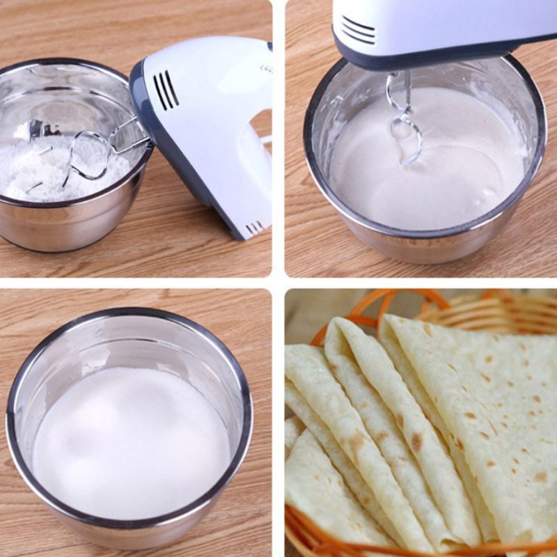 7 Speed Automatic Electric Whisk Hand Food Mixer Handheld Flour Bread Egg Beater Stand Blender