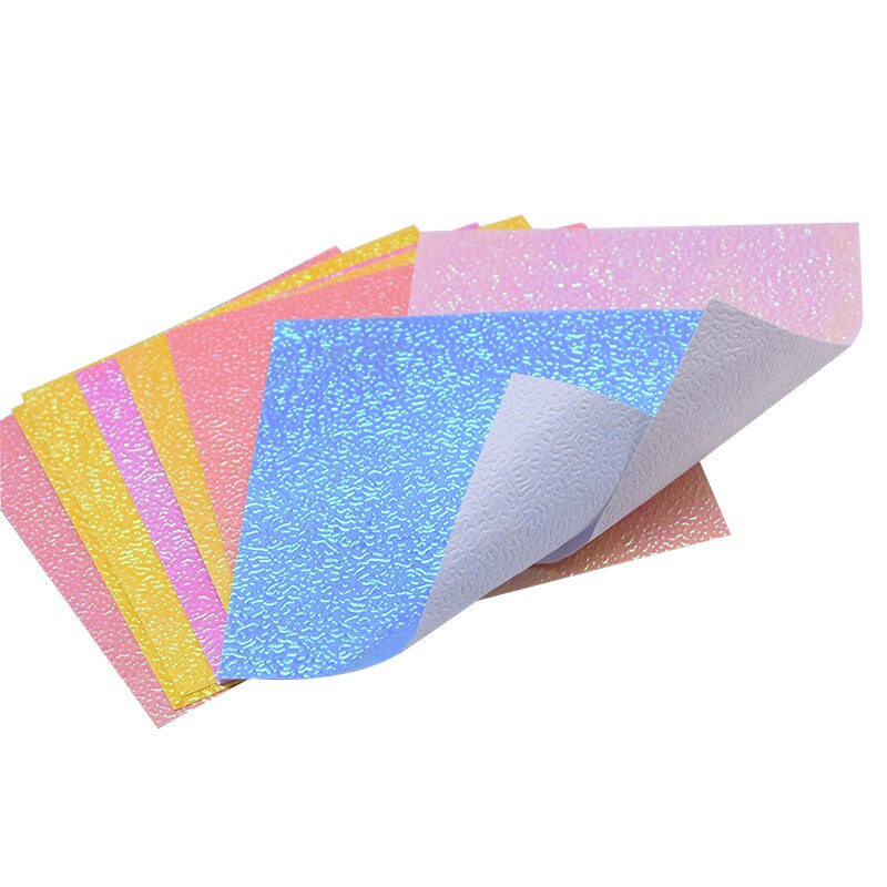 50Pcs 10Color Shiny Glitter Square Origami Paper Single Side DIY Crane Animal Folding Paper Kids Toy Handmade Scrapbooking