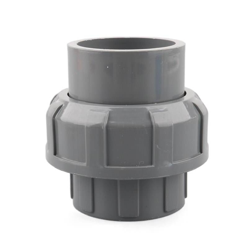 1pc 20/25/32/40/50mm PVC Pipe Union Connector For Garden Irrigation Water Tank Joint Pipe Straight Connector: ID 32mm / Grey
