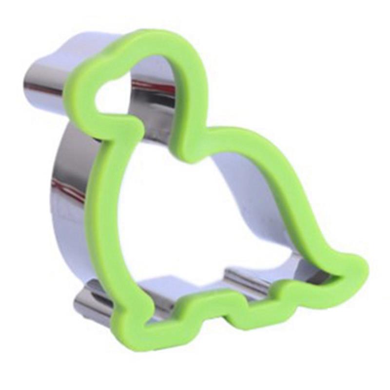 1PCS Random color Stainless Steel Sandwich Cutter Moulds Safe Cartoon Cookie Cutter Fruit Cutter Shape DIY Baking Kitchen Tools: Dinos Random color