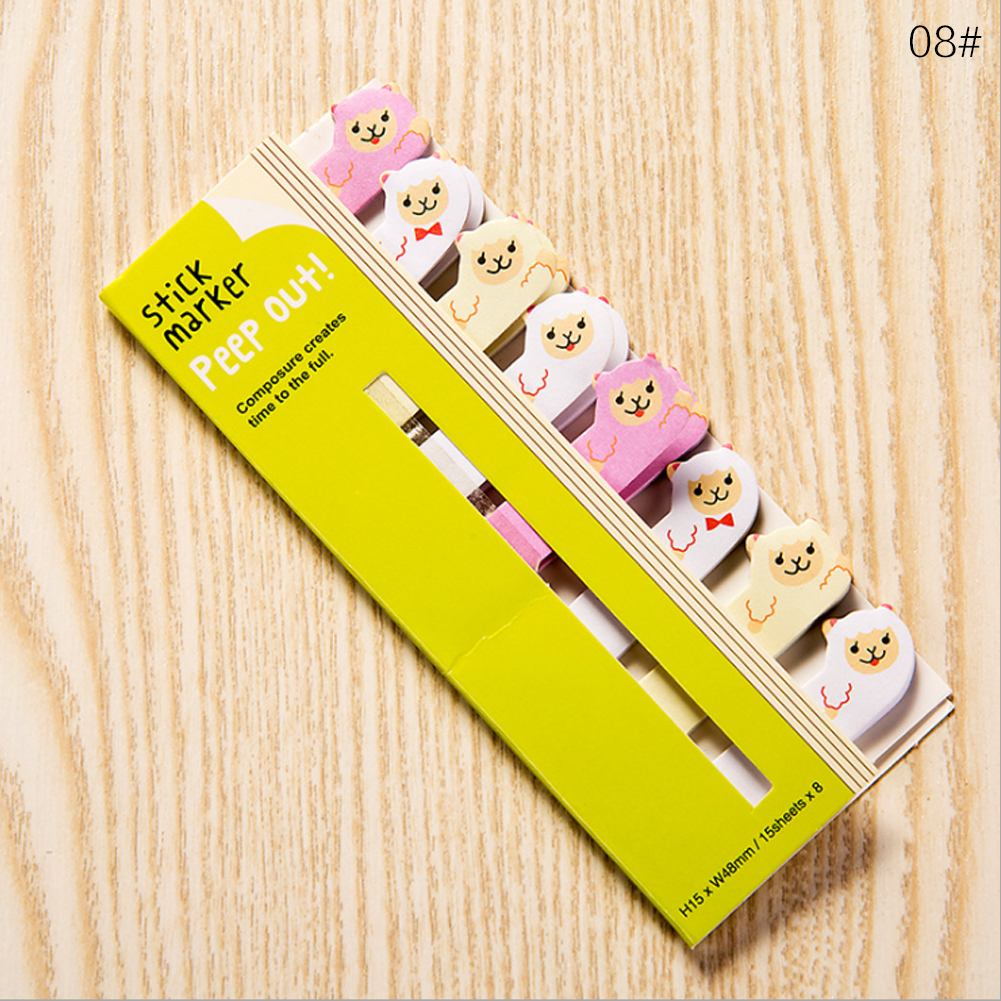 Cute Cartoon Memo Pad Cartoon Animals Musical Paper Post It Sticky Notes Writiing Pads For Girls School Stationery: 08
