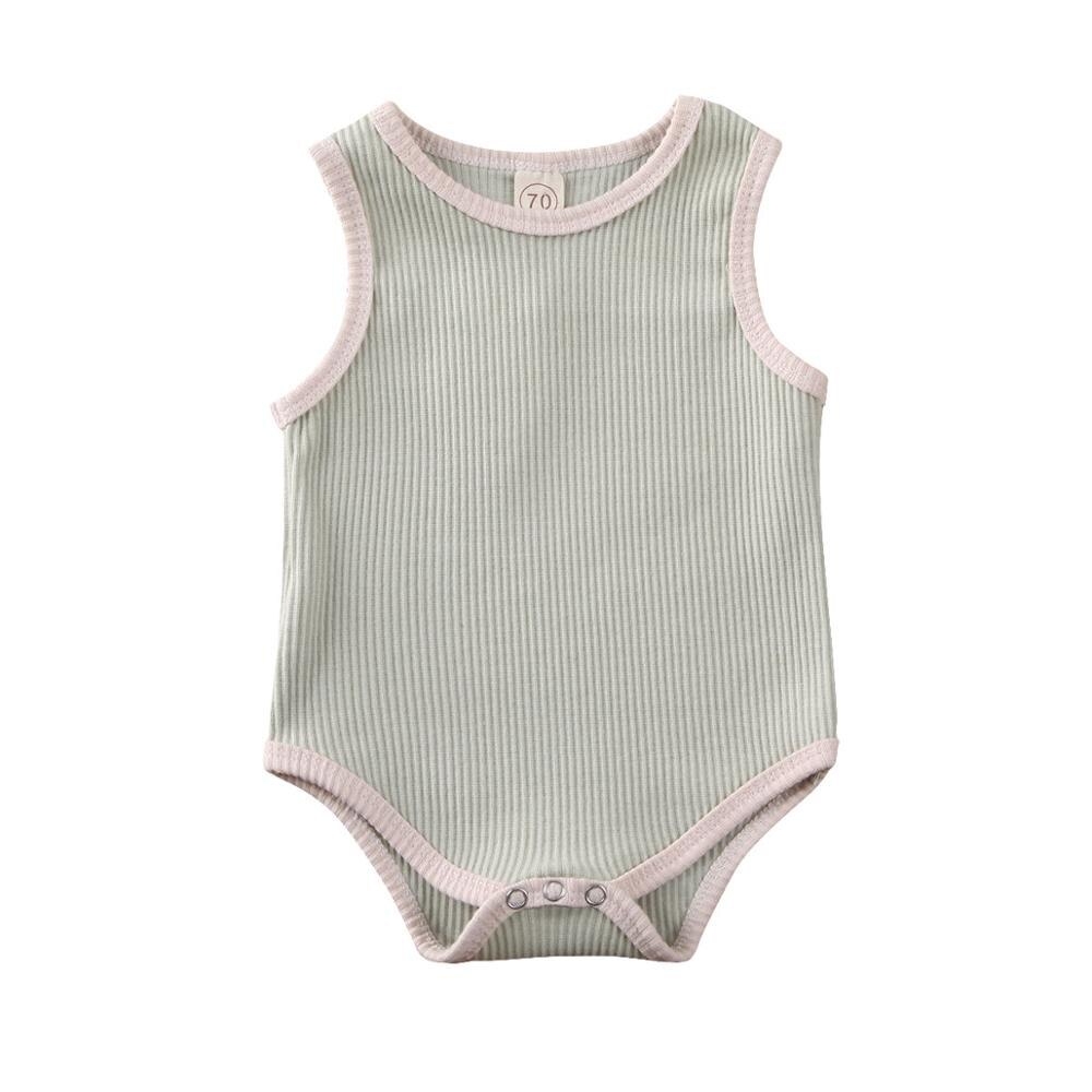 0-24m zomerse babyjongens-meisjeskleding van het merk mouwloze effen romper jumpsuit babyjongens-meisjes katoenen zomeroutfits: A / 24m