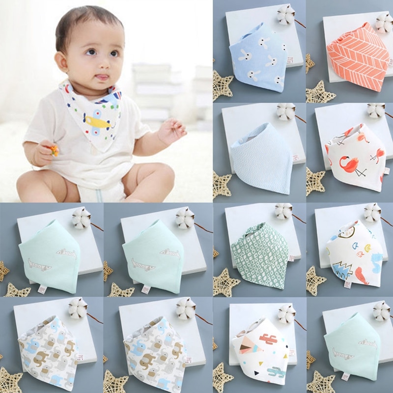 Baby Girls Boys Kids Bibs Cute Saliva Towel Triangle Dribble Feeding Head Scarf Bandana