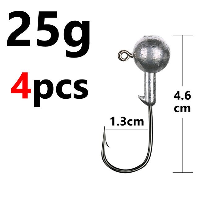 1g 2g 3g 4g 5g 10g 20g 22g 25g 28g Coating High Carbon Stainless Head Hook Jig Bait Fishing Hooks For Soft Lure Fishing: 25g