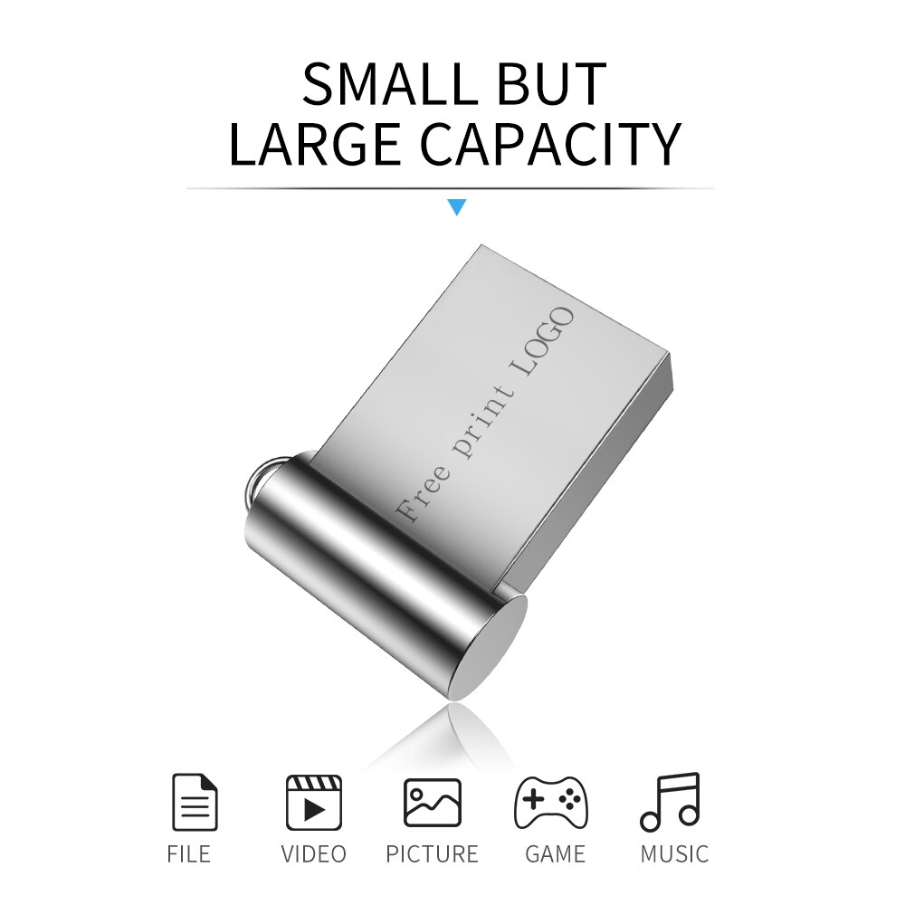 Super mini pen drive 32GB pendrive 64GB metal usb flash drive 8GB flash memory 16GB cle usb 2.0 flash disk 128GB Free print LOGO