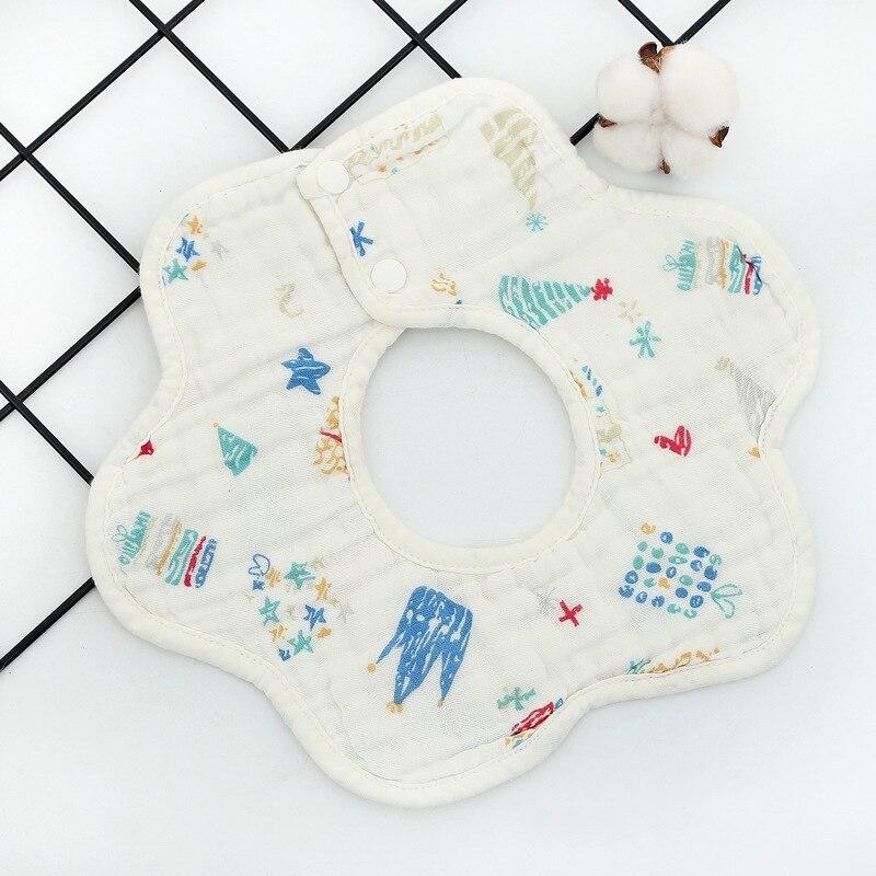 Slabbers 360 Graden Roterende Katoen Slabbetjes Cartoon Print Speeksel Handdoek Gaas Mousseline Katoen Bandana Slabbetjes Jongens Meisjes Voeden Schort