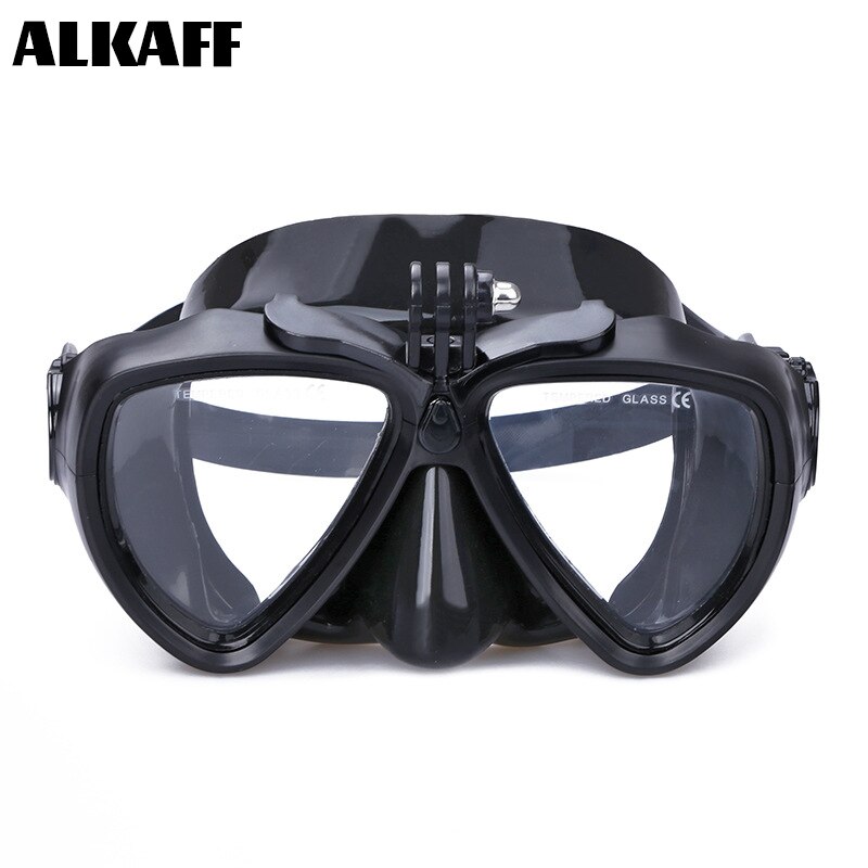 full Face Scuba Diving Mask Myopia Anti Fog Goggles With Camera Mount Snorkeling Set Swimming mask deep water For Adult: Black single glasses