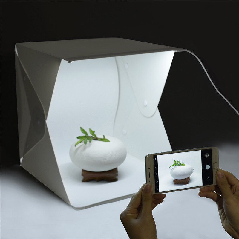 Bærbar mini studio boks folde lysboks led studio fotografering fotolys telt blød boks baggrunde til digitalt dslr kamera fs