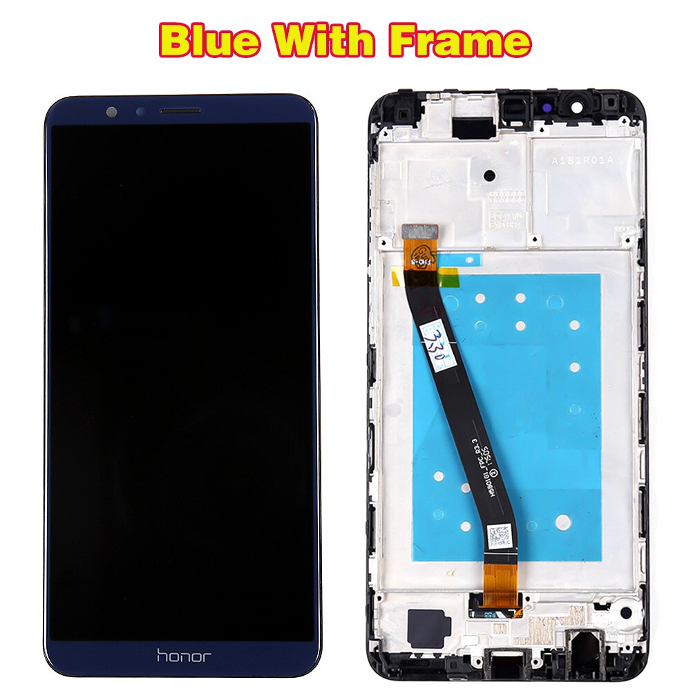 Huawei Honor 7X LCD Display BND-L21 BND-L22 BND-L24 Touch Screen 5.93 inch Digitizer Assembly Frame with Free glass film Tools: Blue With Frame