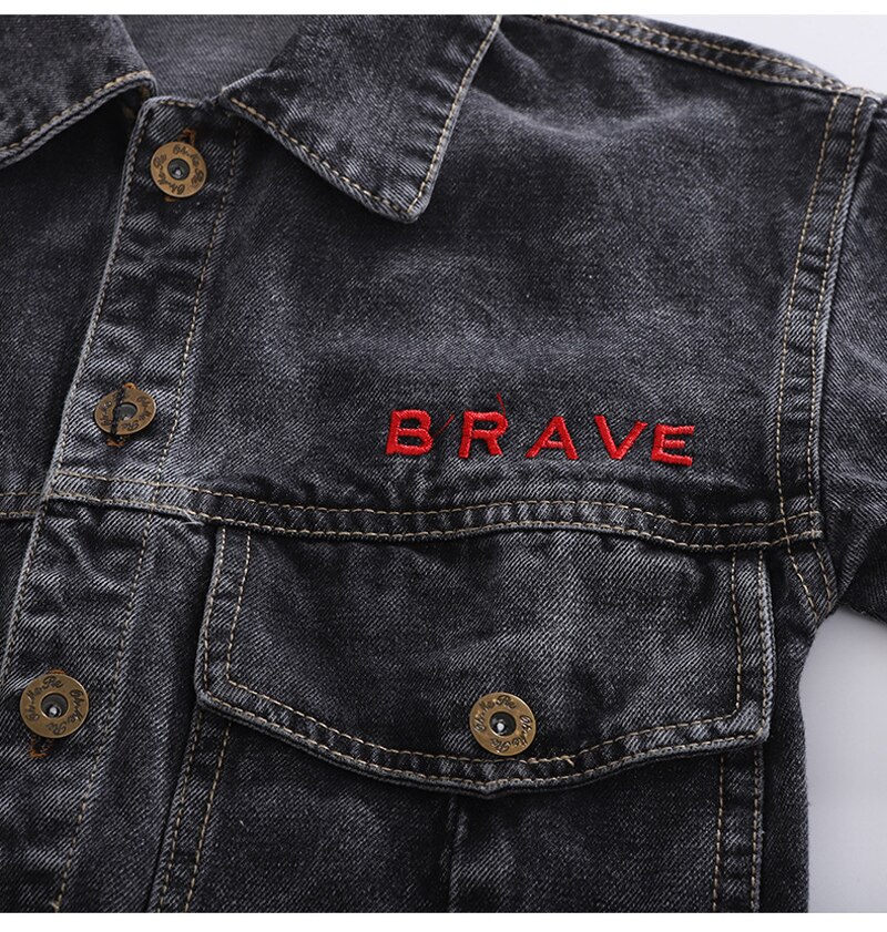 IENENS freundlicher Jeans Mantel Jacken Jungen Frühling Herbst strecken Kurze Denim Oberbekleidung Kleidung drehen-unten Kragen verlieren Jacke