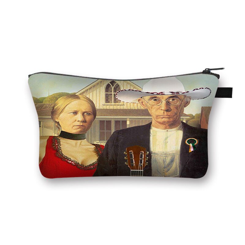 Fun-Bolso de cosméticos spoof Mona Lisa para mujer, neceser de viaje para cosméticos, monedero portátil: shzbqwmnls013x