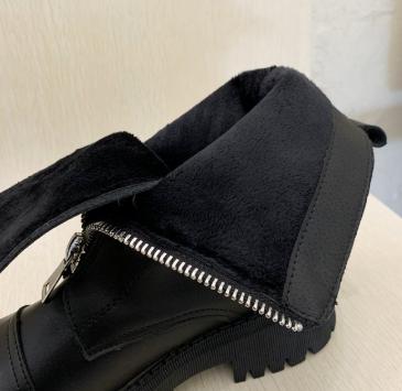 Botas De Mujer De viento británico , nuevas botas cortas De otoño rebelde, botas De primavera y otoño, botas De cremallera frontal, Zapatos De Mujer: Black Plush / 38